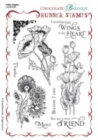 Pretty Poppies Rubber stamp sheet - A5